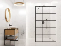 Ilcom Mosaïque sur résille pour salle de bain et cuisine en verre 25 cm x 25.6 cm - Elegant white statuary