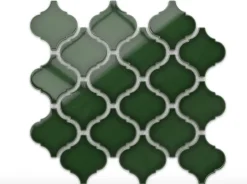 Ilcom Mosaïque sur résille pour salle de bain et cuisine en céramique 27.5 cm x 25.2 cm- Arab emerald