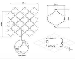 Ilcom Mosaïque sur résille pour salle de bain et cuisine en céramique 27.5 cm x 25.2 cm- Arab emerald