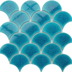 Ilcom Mosaïque sur résille pour salle de bain et cuisine en céramique - 28.5 cm x 29.0 cm - Adriatic wave