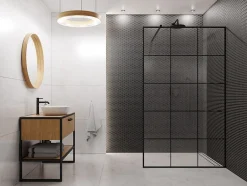 Ilcom Mosaïque sur résille pour salle de bain et cuisine en céramique 30 cm x 26 cm- Matt black hive