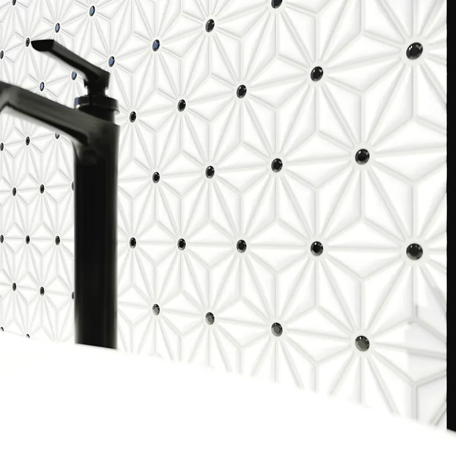 Ilcom Mosaïque sur résille pour salle de bain et cuisine en céramique 29.4 cm x 30.7 cm - Origami