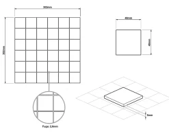 Ilcom Mosaïque sur résille pour salle de bain et cuisine en céramique 30.2 cm x 30.2 cm - White chaturanga