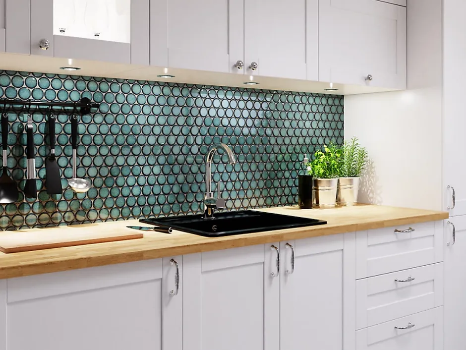 Mosaïque sur résille pour salle de bain et cuisine en céramique 30.6 cm x 26.5 cm - Adriatic breeze-Ilcom Online