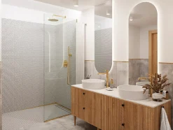 Ilcom Mosaïque sur résille pour salle de bain et cuisine en céramique 31.7 cm x 29.3 cm - Matt white dot