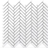 Ilcom Mosaïque sur résille pour salle de bain et cuisine en céramique 28 cm x 27 cm - Gloss white chevron