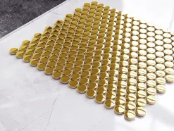 Ilcom Mosaïque sur résille pour salle de bain et cuisine en céramique 29.3 cm x 31.7 cm - Golden drops