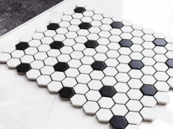 Mosaïque sur résille pour salle de bain et cuisine en céramique 30 cm x 26 cm - White honey-Ilcom Discount