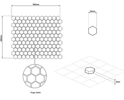 Mosaïque sur résille pour salle de bain et cuisine en céramique 30 cm x 26 cm - White honey-Ilcom Discount