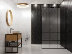 Ilcom Mosaïque sur résille pour salle de bain et cuisine en céramique 29.7 cm x 26.2 cm - Black honey