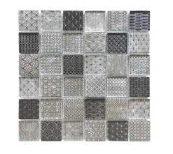 Casa Linea Mosaïque Tennessee noir et blanc 4,8 x 4,8 cm