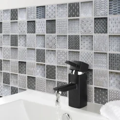 Casa Linea Mosaïque Tennessee noir et blanc 4,8 x 4,8 cm