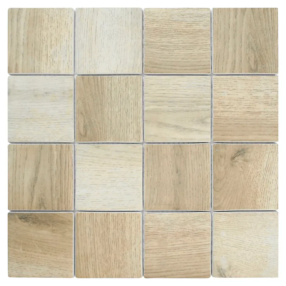 GoodHome Mosaïque Tinian bois 30 x 30 cm