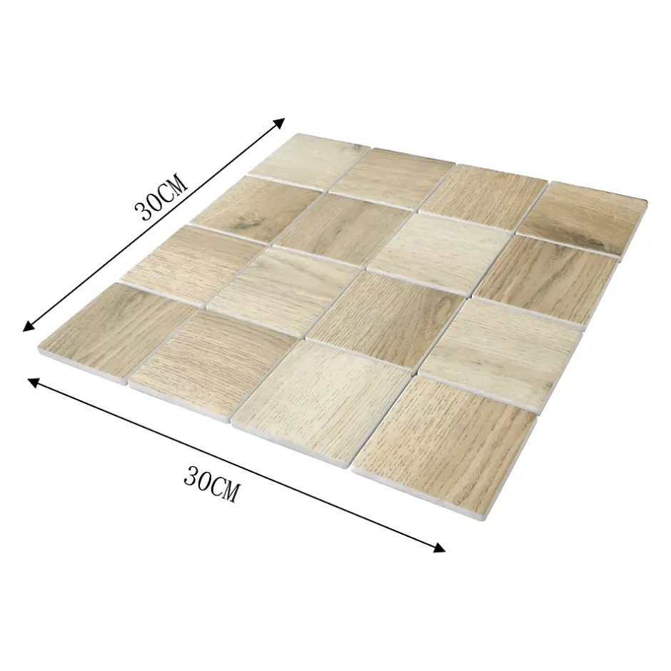 GoodHome Mosaïque Tinian bois 30 x 30 cm