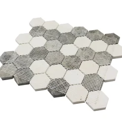 Decoon Mosaïque Travertin - Mix Gris - Hexagones