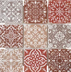 Casa Linea Mosaïque travertin Baroque marron 10 x 10 cm pierre naturelle