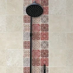 Casa Linea Mosaïque travertin Baroque marron 10 x 10 cm pierre naturelle
