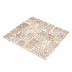 Decoon Mosaïque travertin Noce 4,8x4,8 - plaque de 30x30 cm - 1cm épaisseur