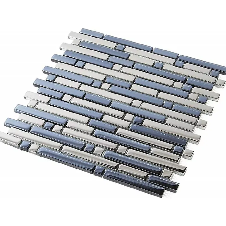 Decoon Mosaïque Verre - Chrome - Barrettes