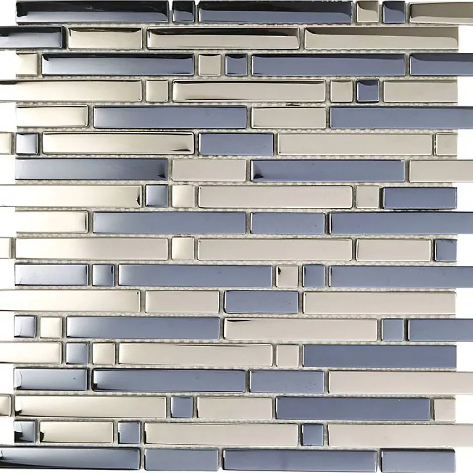 Decoon Mosaïque Verre - Chrome - Barrettes