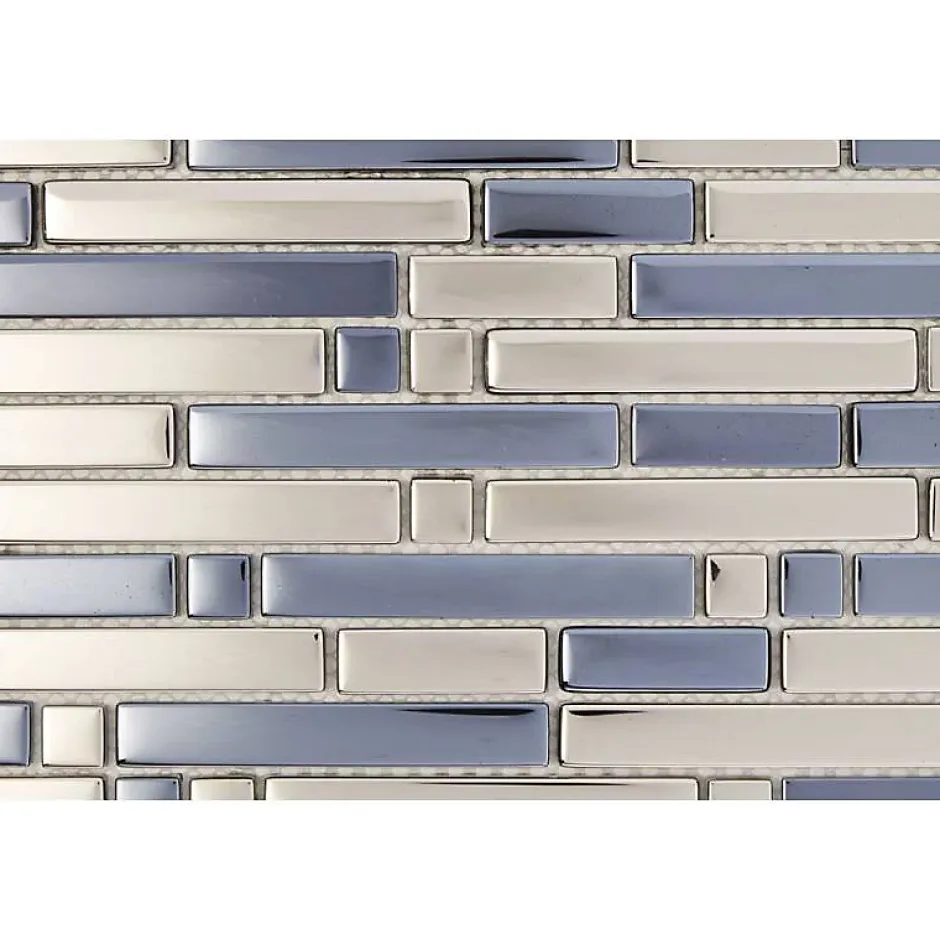 Decoon Mosaïque Verre - Chrome - Barrettes