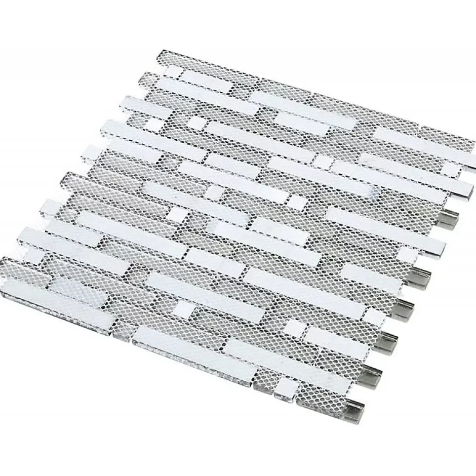 Decoon Mosaïque Verre - Chrome - Barrettes