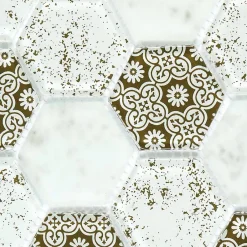 Mosaïque Verre - Mix Brown Déco - Hexagones-Decoon Outlet