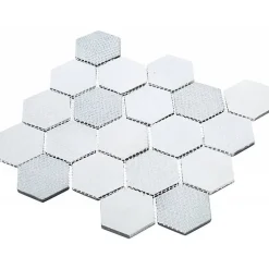 Mosaïque Verre - Mix Gris - Hexagones-Decoon New