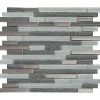 GoodHome Mosaïque verre gris 30x30cm Foxe
