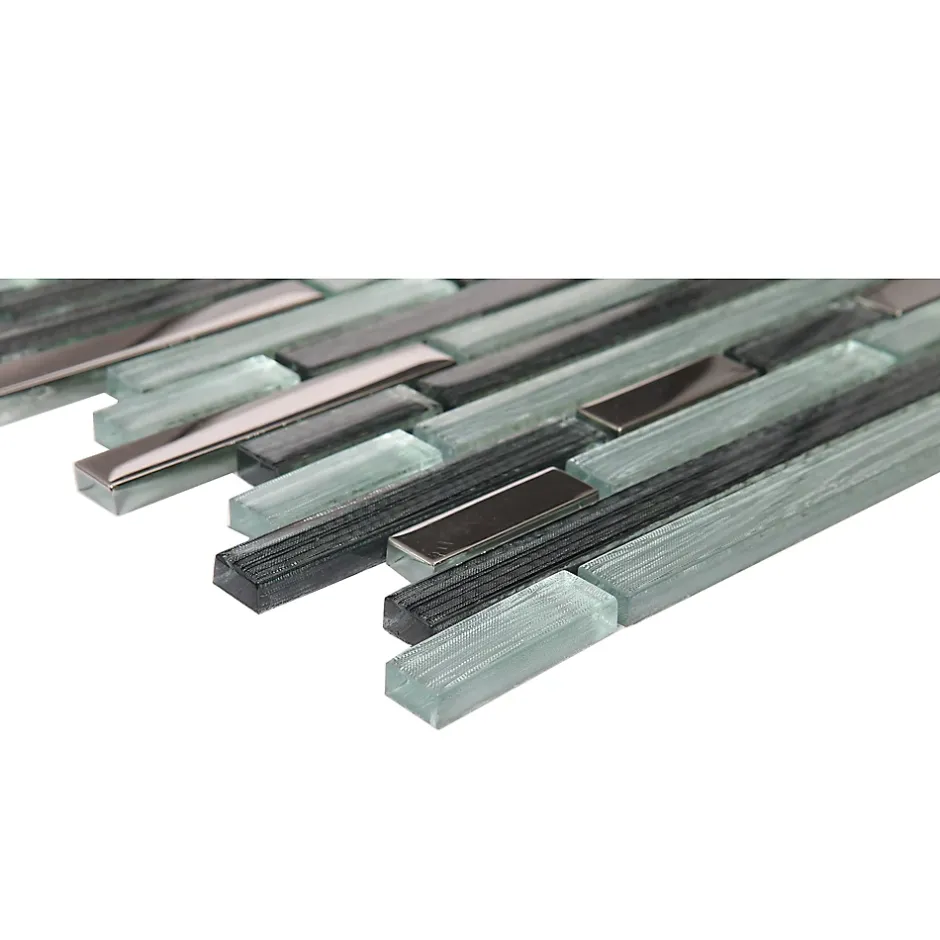 GoodHome Mosaïque verre gris 30x30cm Foxe