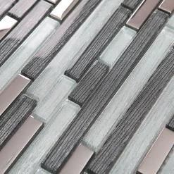 GoodHome Mosaïque verre gris 30x30cm Foxe