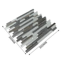 GoodHome Mosaïque verre gris 30x30cm Foxe