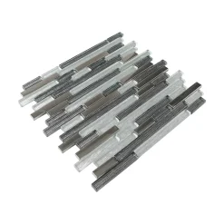 GoodHome Mosaïque verre gris 30x30cm Foxe