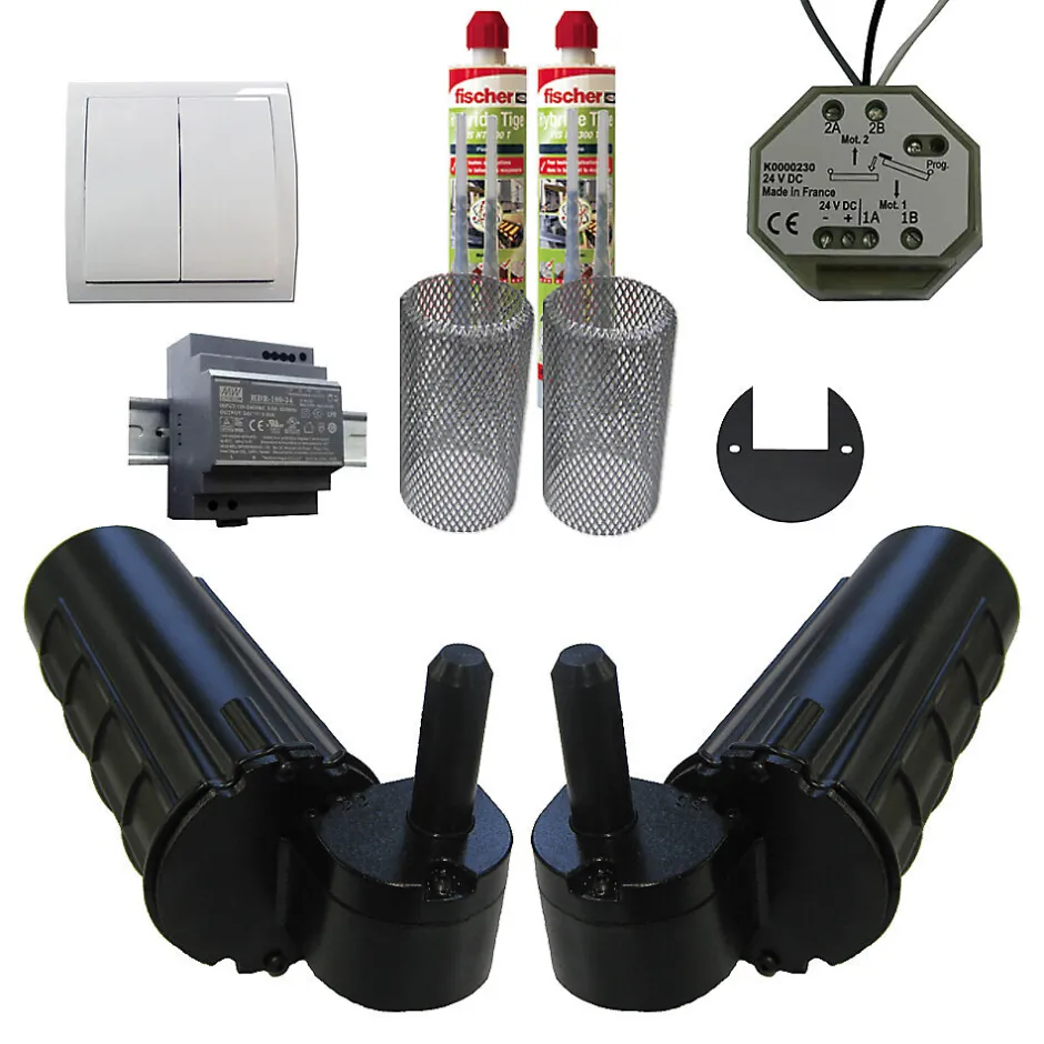 Motorisation pour volet 2 battants SLID'UP URANUS filaire - gond 14 mm - kit scellement - alimentation à découpage-Slid’Up By Mantion Discount
