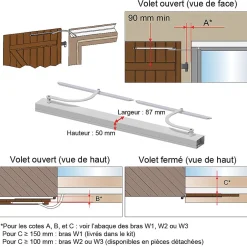 Slid’Up By Mantion Motorisation pour volet 2 battants SLID'UP WINEO filaire - baie 1500 à 2500 mm - brun et noir