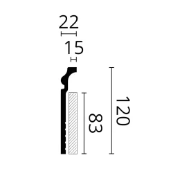 Noel & Marquet Moulure couvrante NMC WALLSTYL CF3 Moulure décorative Plinthe Moulure décorative