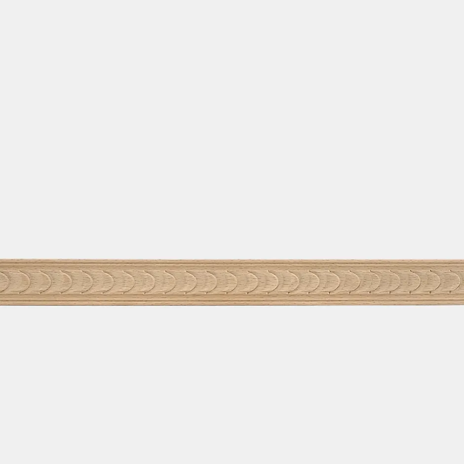 Woodbord Moulure murale décorative en bois GARNIER - 0,7 x 4 x 100 cm - Brut sans peinture - Cimaise - Plinthe - Baguette d'ornement