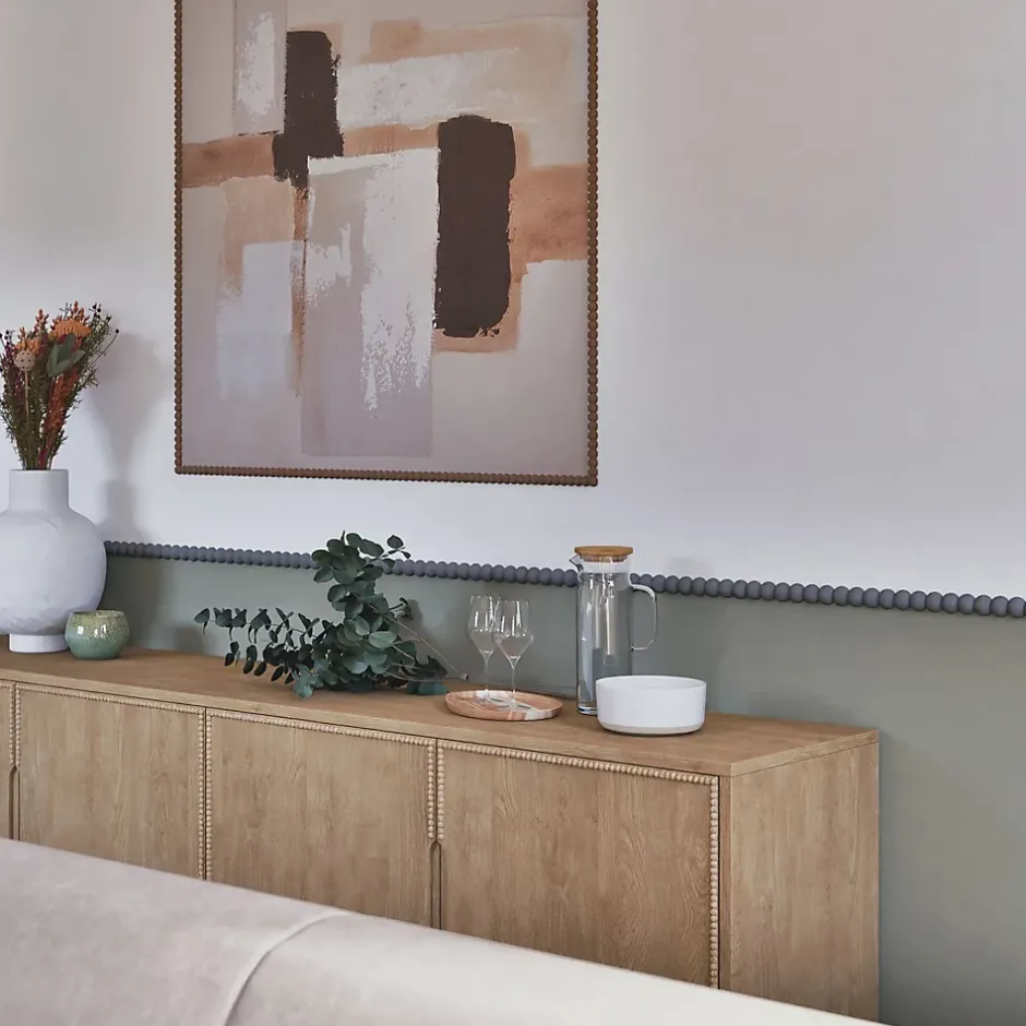 Moulure murale décorative en bois PERLA 30 - 3 x 100 cm - Brut sans peinture - Cimaise - Plinthe - Baguette d'ornement-Woodbord Hot