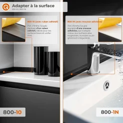 Quest Moulure Souple Auto-Adhésive en PVC 10x10 mm, Plinthe Souple, Bande Élastique pour Finitions et Étanchéité des Jonctions, blanc, 5