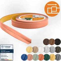 Quest Moulure Souple en PVC 10x10 mm, Auto-Adhésive avec Bande Mousse, Plinthe Souple, pour Finitions et Étanchéité des Jonctions, brun