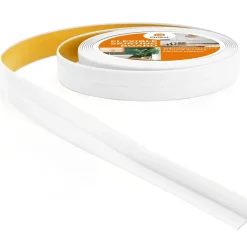 Quest Moulure Souple en PVC 10x10 mm, Auto-Adhésive avec Bande Mousse, Plinthe Souple, pour Finitions et Étanchéité des Jonctions, blanc