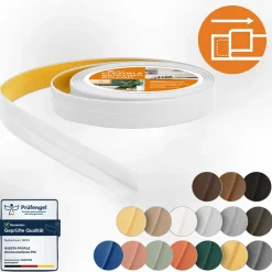 Quest Moulure Souple en PVC 10x10 mm, Auto-Adhésive avec Bande Mousse, Plinthe Souple, pour Finitions et Étanchéité des Jonctions, blanc