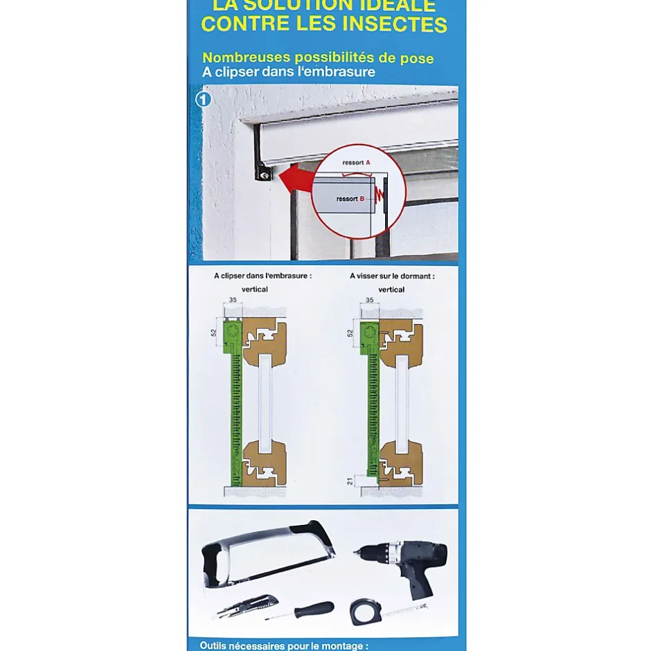 Moustiquaire 160 x 160 cm anthracite Rhino-Rhino Insect Screen Best