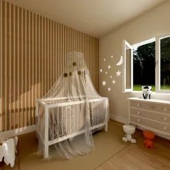 KOCOON Moustiquaire ciel de lit bébé blanc 100 x 56 cm