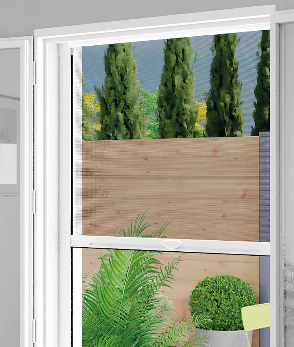 Moustiquaire de fenêtre enroulable en aluminium blanc L.125 x h.150 cm-KOCOON Clearance