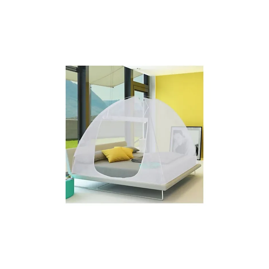 IDMarket Moustiquaire dôme pop-up grandes dimensions 195x180 cm mobile pour lit