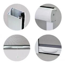 MOUSTIQUAIRE EN ALU ENROULABLE H.145 X L.130 cm POUR FENETRE, coloris BLANC-Volet-Moustiquaire Hot