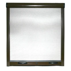 Yourself Moustiquaire enroulable en kit réductible universel pour fenêtres verticales EASY-UP Marron 100x170