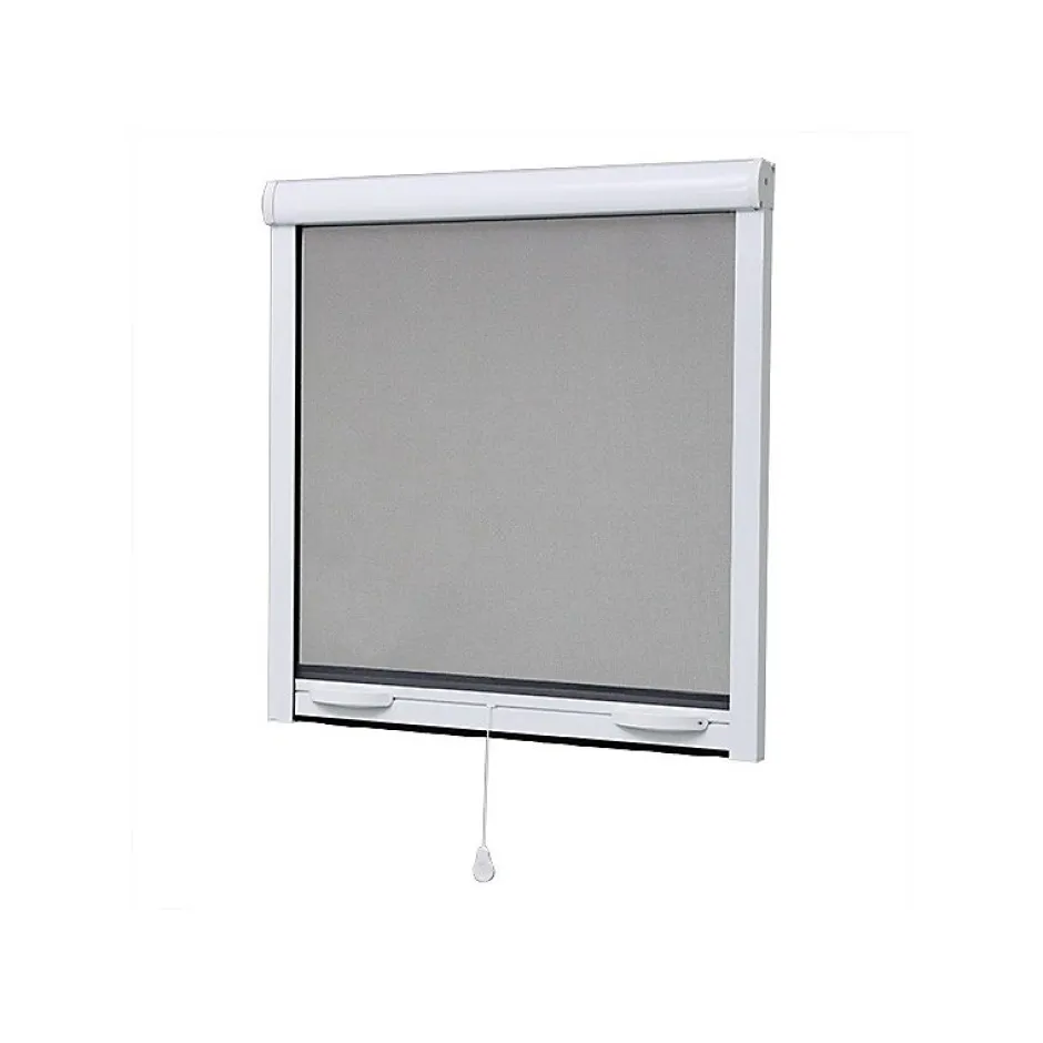 Moustiquaire enroulable pour fenêtre ALU H.170 x L.160 cm, coloris Blanc-Volet-Moustiquaire