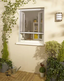 Protecta Moustiquaire enroulable recoupable en PVC blanc pour fenêtre H.150x L.125cm